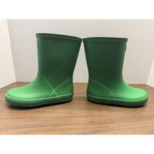 Hunter Kids Classic Green Rubber Rain Boots Size US 12 Waterproof Wellies